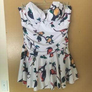 Unique Pinup style one piece with birds